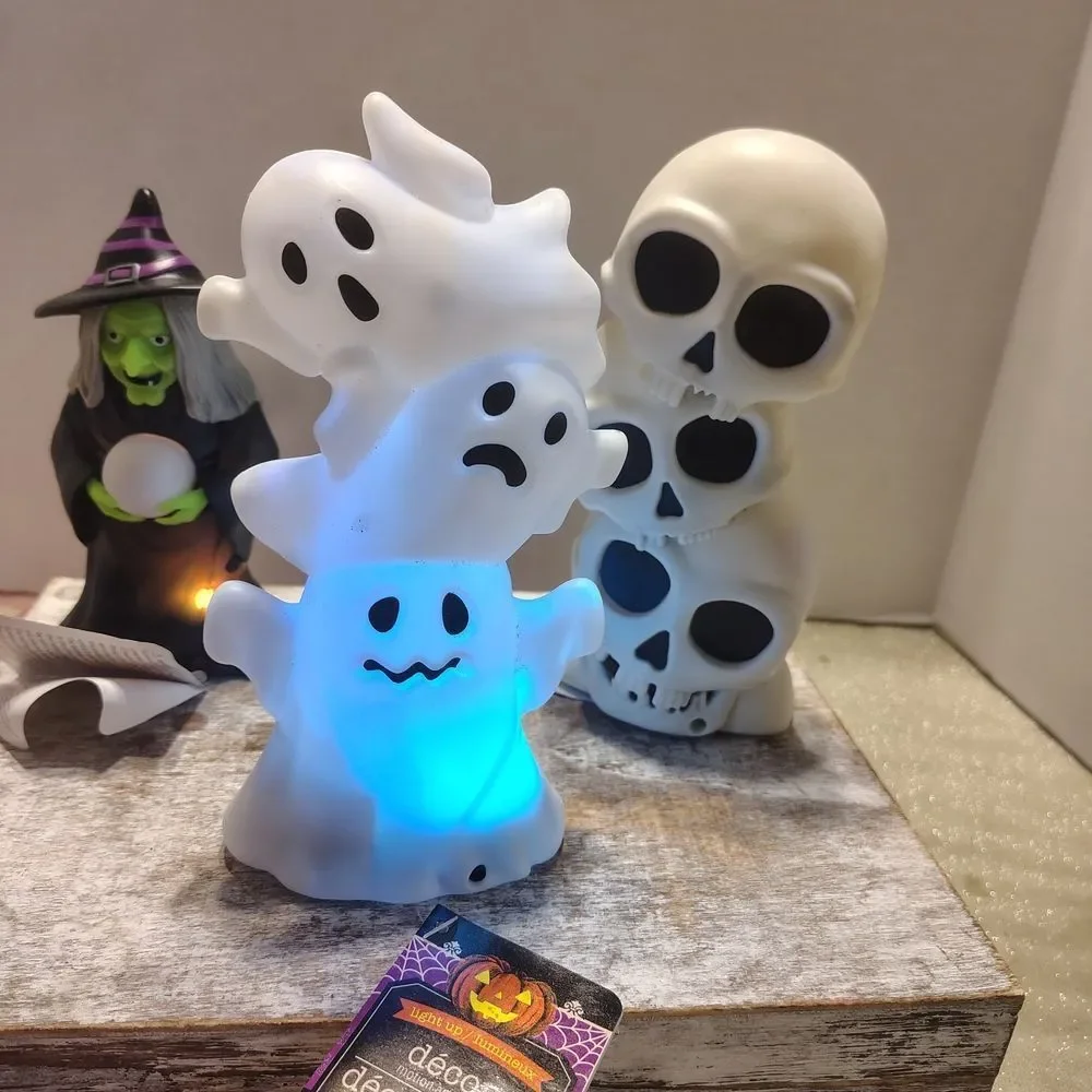 3 Halloween Ghost and Skull Light Decor Voices
